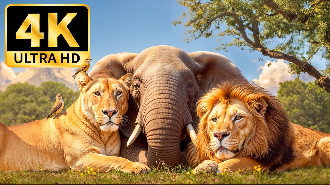 Wild Animal Family 4K 🌿Explore Gently Relaxing Wildlife with Soothing ...