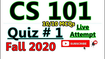 CS101 Quiz# 1 (Fourth Student) Live Attempt Fall 2020 || Introduction to Computing