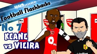 ROY KEANE vs PATRICK VIEIRA HIGHBURY TUNNEL! Football Flashback No7 (Parody funny cartoon)