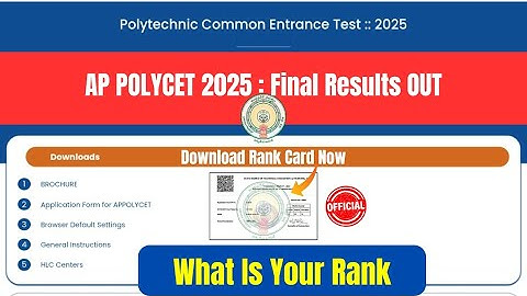 AP POLYCET 2025 Final Results OUT : Download Rank Card | AP POLYCET 2025 Final Results