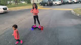 DD & DJ playing with hoverboard