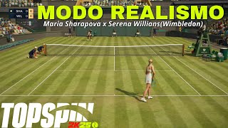 TopSpin 2K25 - Modo Realismo(Very Hard) - Sharapova x Serena - 100% Match