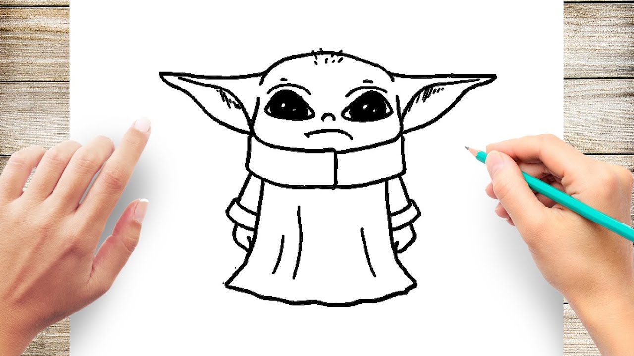 How To Draw Baby Yoda Step By Step Youtube