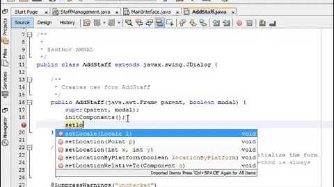 how to develop java GUI application staff management system part 12