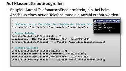SE0806 Klassenattribute Klassenoperationen (Shared) - VB.NET Objektorientierte Programmierung