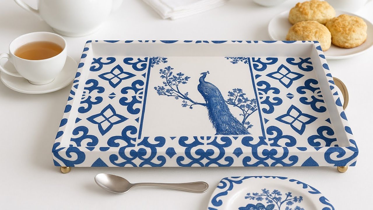 Ideia linda de BANDEJA decorada com DECOUPAGE