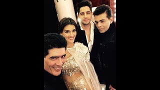 Sidharth Malhotra, Kriti Sanon and Karan Johar walk the ramp for Manish Malhotra in Dubai