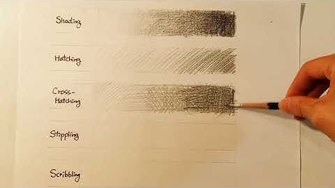 shading, hatching, cross hatching, stippling, scribbling