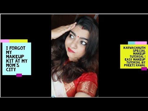 I Forgot My Makeup Kit At My Moms City| #Karwachauth Makeup Tutorial | Easy Makeup Tutorial