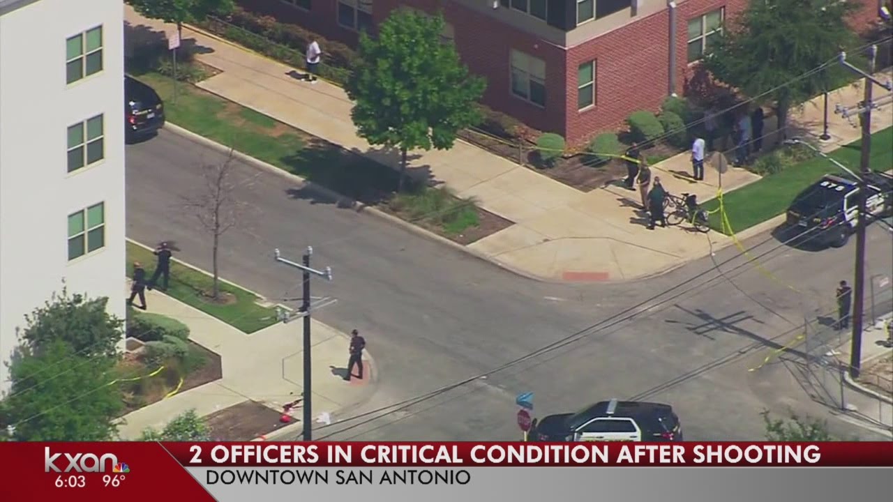 Two officers critically injured in shooting near downtown San Antonio ...