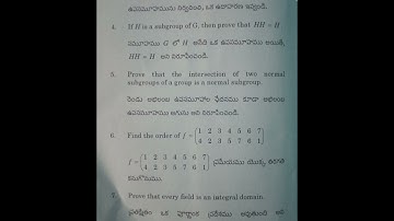 Degree III-SEM MATHS Abstract Algebra model paper AU-2025 /@lasya tech