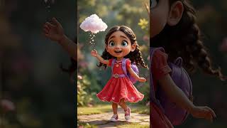 A TINY CLOUD chose her as its BEST FRIEND… and followed her home! ”  #aianimation #kidslearning