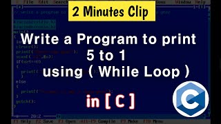 C program to Print following number pattern using (While Loop) in just 2 minutes - Turbo C edition