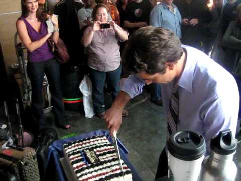 chuck behind-the-scenes crew sings 'happy birthday' to zachary levi