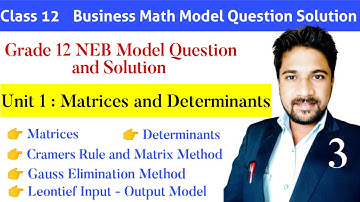Class 12 NEB Business Math Model Question Solution 2080 | class 12 Matrices and Determinants