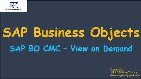 SAP BO CMC - View on Demand Access | SAP BO Admin | Real time scenario