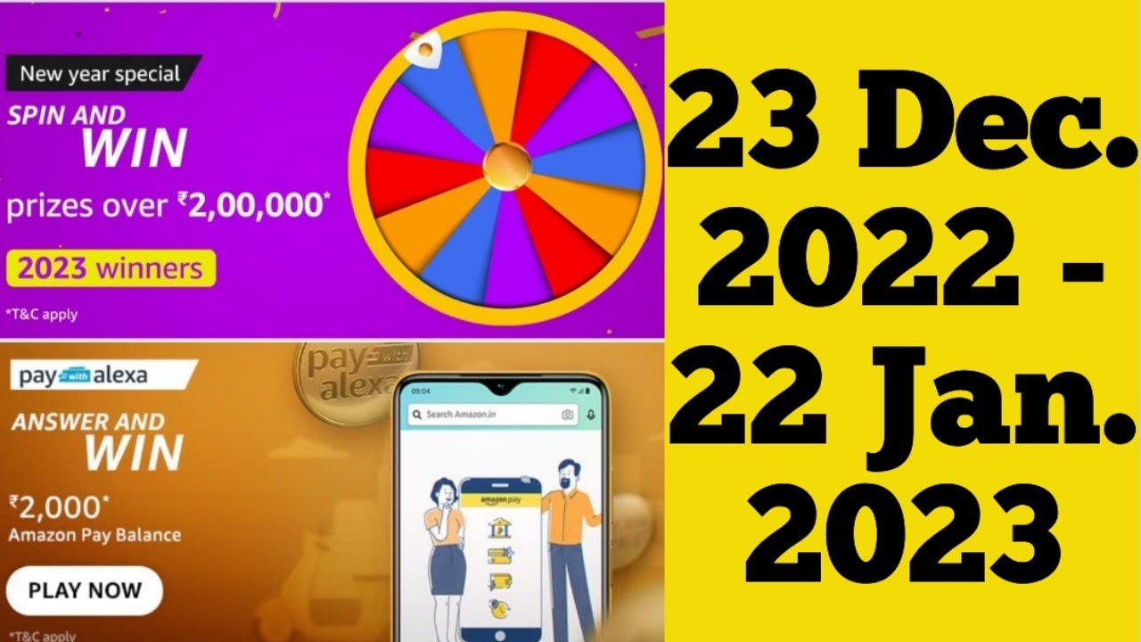Amazon New Year Special Spin & Win Quiz Amazon Pay Alexa Quiz Answers