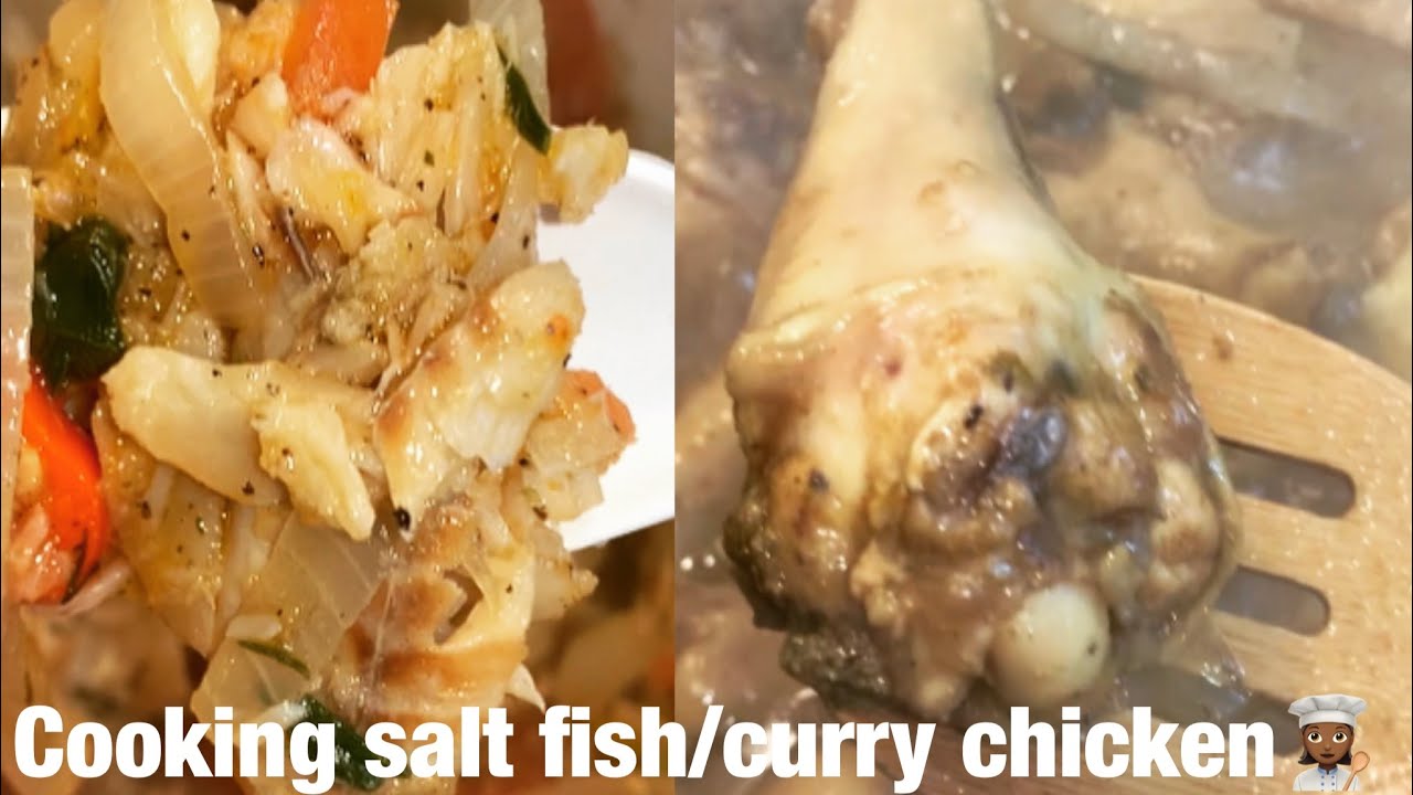 Cooking Jamaican salt fish/curry chicken YouTube