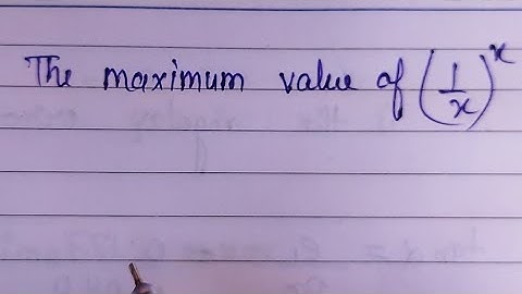 The maximum value of (1/x) ^x