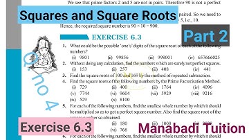 8th class maths |chapter 6|Squres and square roots| Exercise 6.3 |Q no 4 |part 2|with notes|