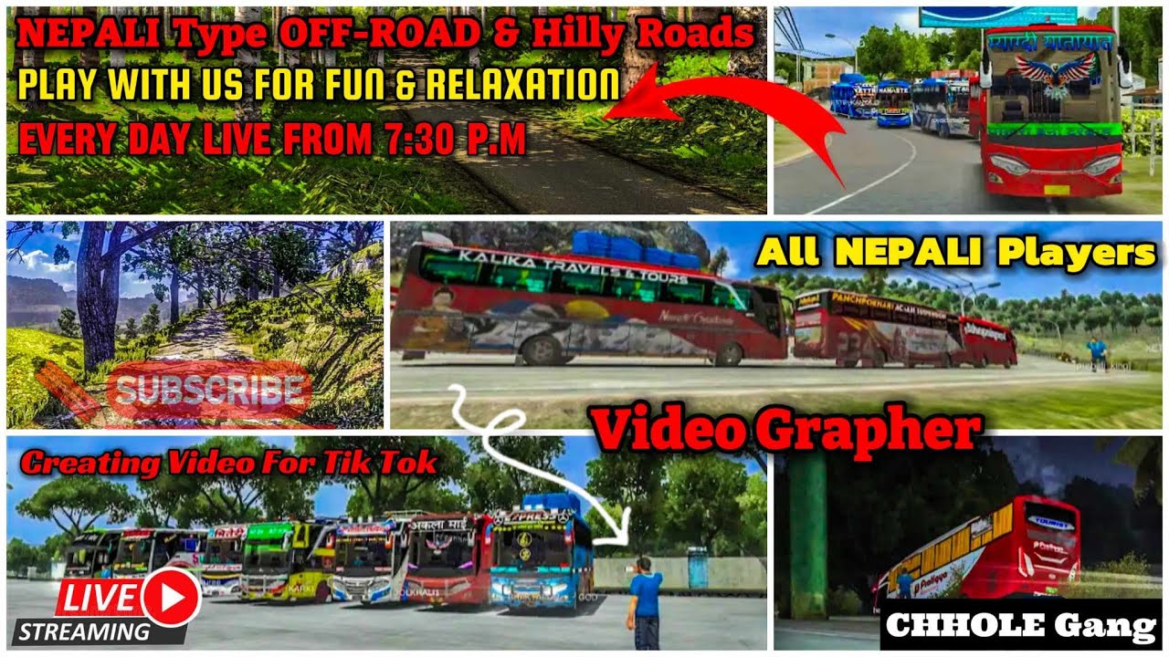4.4.4||Multiplayer mod||bus simulator indonesia||Bahungamingnepal is live||Nepali bus skin||