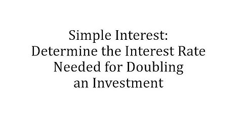Simple Interest: Determine the Interest Rate Needed for Doubling an Investment