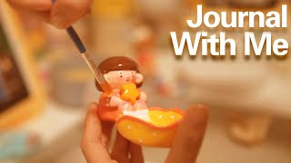 🌷Journal With Me｜👩‍🎨Stone plastic clay｜👐Handmade｜💟Making tutorial【eat this big orange】