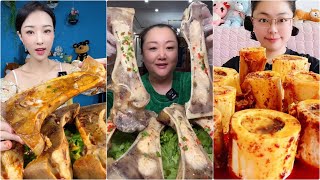 eatting show amsr mukbang spicy bone marrow - smior mairteola, goveđa koštana srž, 牛肉骨髓 #962