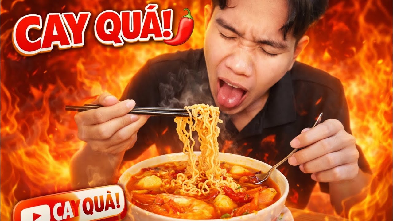 Mukbang Mì Cay Siêu Cay 🌶️ | Lý Lăn – Đời Sống Giản Dị