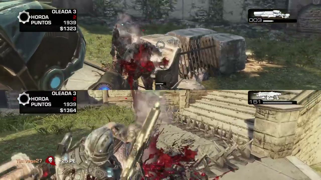 jugando gears of war 3  modo horda en Elevada#1