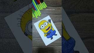 Cute minion with sketch pens 💛 #shorts #youtubeshorts #youtube #viral #shortvideo