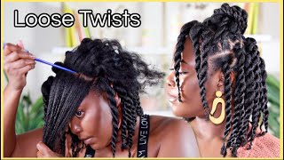 LOOSE TWISTS ON TYPE 4 HAIR | Natural Hairstyle NO Hair Added | KandidKinks