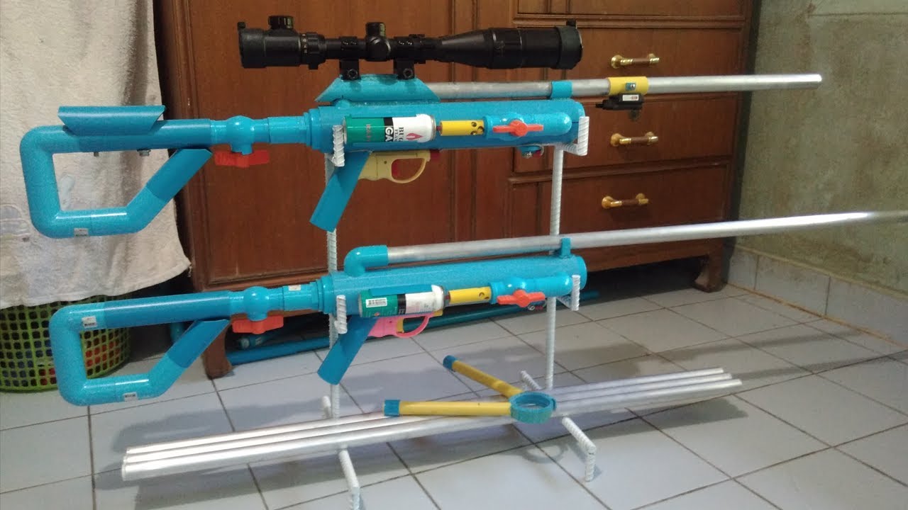Pvc Pipe Diy Nerf Gun Rack / Pvc Shotgun Rubber Band Gun ...