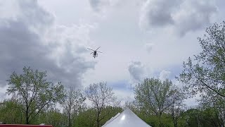 Video: Onondaga County Sheriff&#39;s Office helicopter lands at Aurelius fundraiser