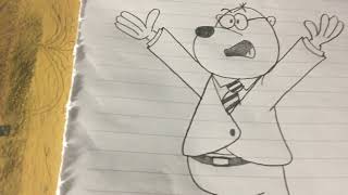 Drawing and Colouring Penfold WAITING for the office scene for @foxpixaranimations