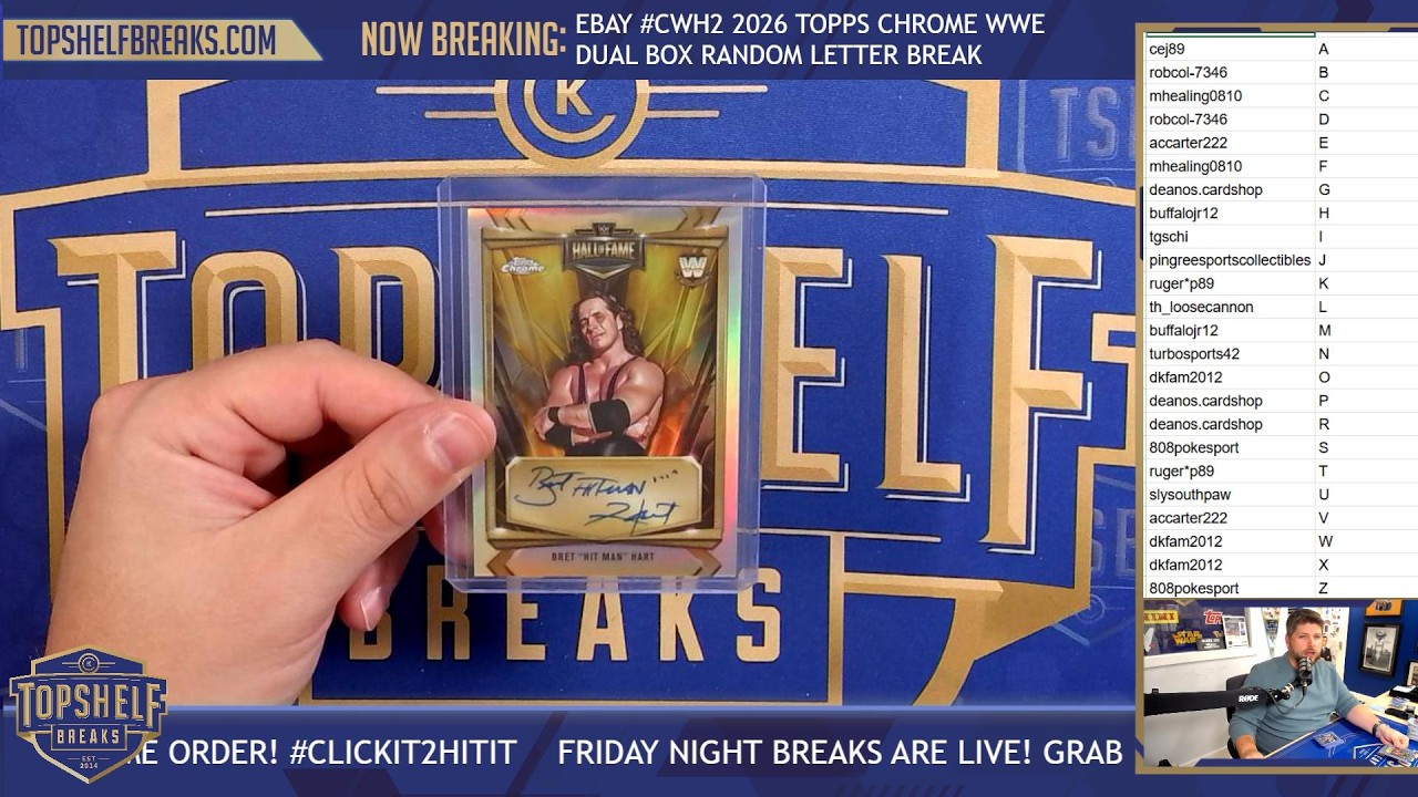 EBAY BREAK #CWH2 2026 Topps Chrome WWE Dual Box Random Letter Break | Top Shelf Breaks | 4/10/26