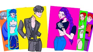 OMG! Huntrix Zoey in love SAJA BOYS | KPOP DEMON HUNTERS - STICKER BOOK DIY screenshot 4