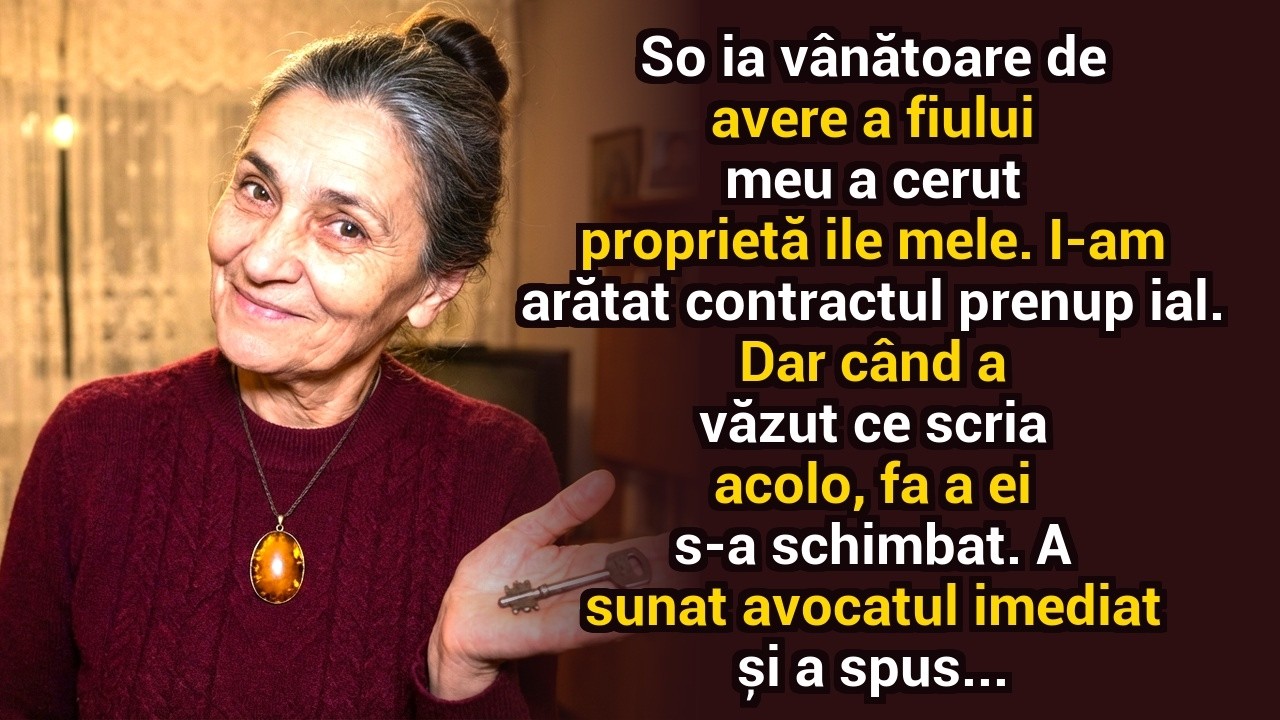 Soția vânătoare de avere a fiului meu a cerut proprietățile mele — i-am arătat contractul prenupțial