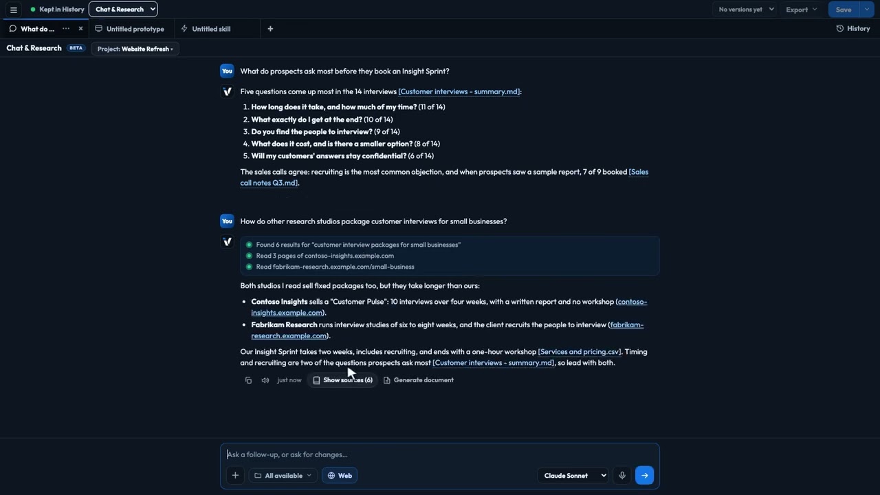 Video thumbnail: Chat & Research Overview