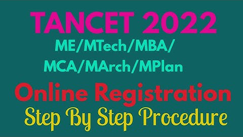 TANCET 2022 online registration step by step procedure |@JebaTravelVideos