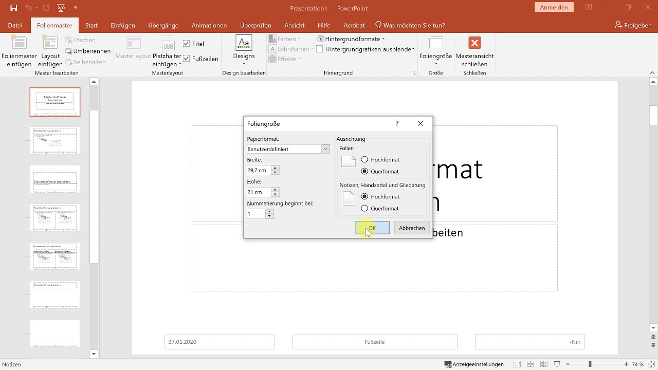 Foliengrosse Andern Powerpoint Tutorial Youtube