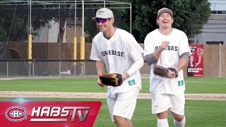 Gallagher and Gorges mic'd up at slo-pitch tournament