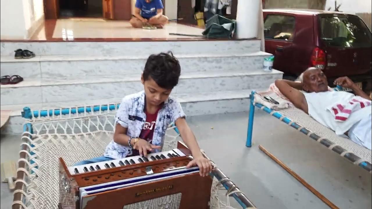 Jayanshu Patel is learning harmonium with Jan Gan man adhi Nayak