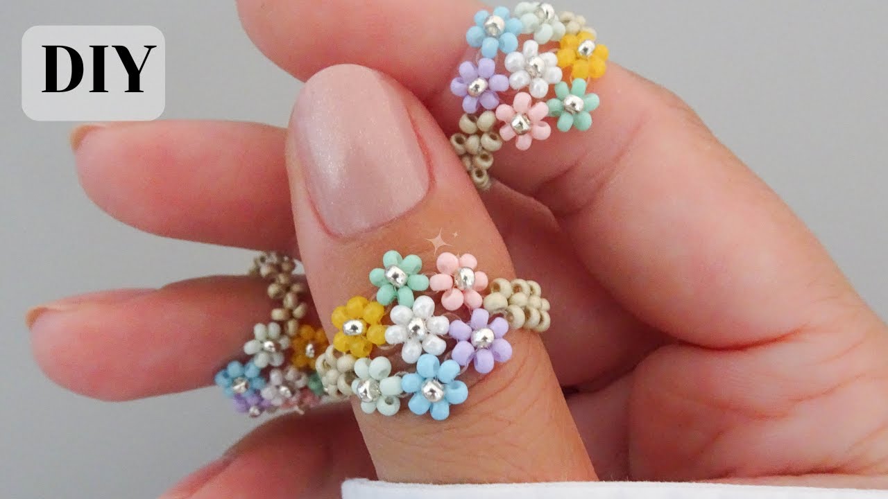 How to make beaded flower ring/Beads Jewelry/seed beads DIY 