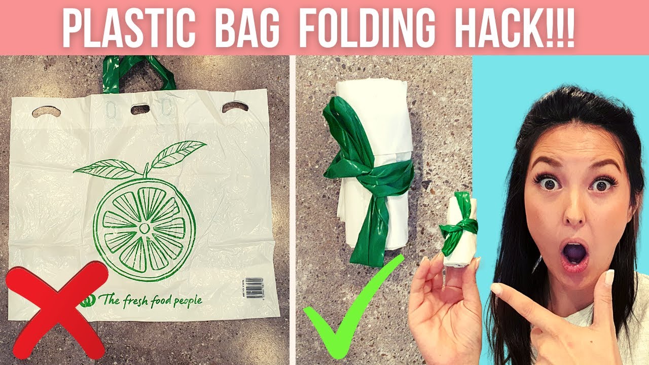 How to Store & Fold Plastic Bags EASY Method! YouTube