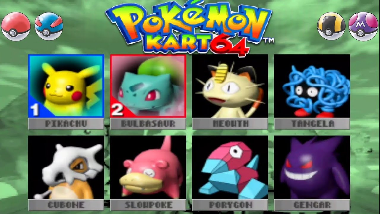 Pokémon Kart 64 (2 Player) - All Cups 150cc - Mario Kart 64 ROM Hacks Gameplay