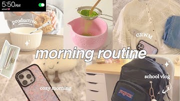 6 AM productive morning routine 🎀🫧 school vlog, cozy morning, CASETiFY, study vlog, baking⋆˚꩜｡