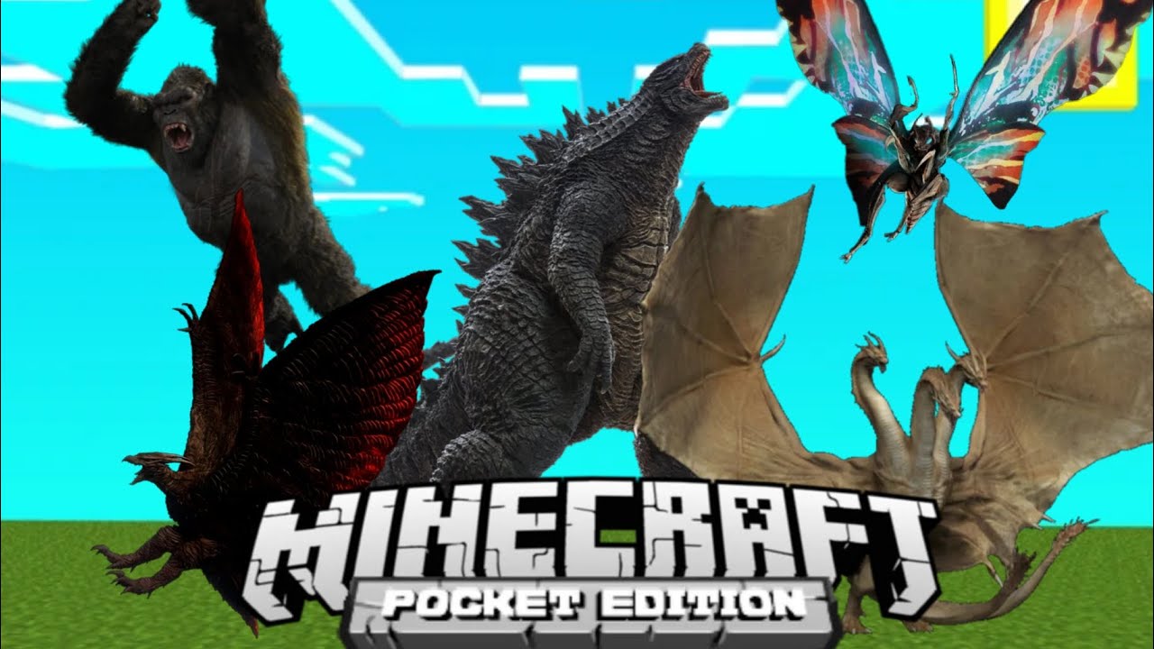 GODZILLA ADDON REVIEW KING OF THE MONSTERS MINECRAFT PE VIDEO READ DESC ...