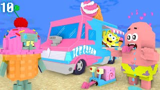 🍦 WORK AT SPONGEBOB'S ICE CREAM TRUCK! - Minecraft Animations