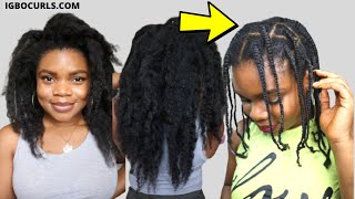 LOW MANIPULATION 4C NATURAL HAIRSTYLE/ SINGLE BOX BRAIDS PROTECTIVE STYLE WITHOUT EXTENSIONS